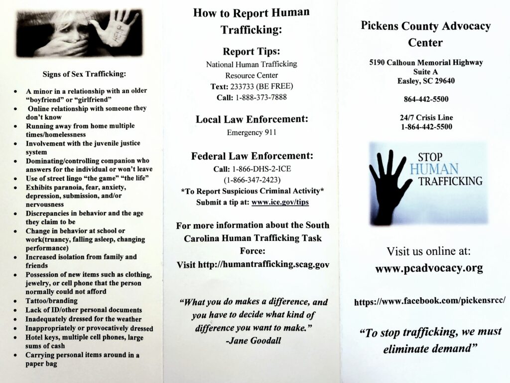 pickens county advocacy center brochure front